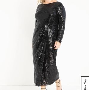 Sequin Maxi Dress with Wrap Skirt